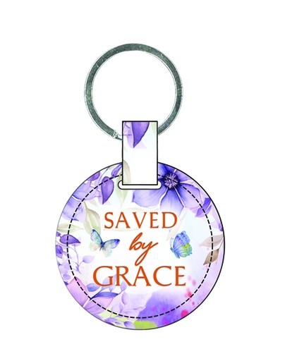 Keyring leather - round -grace