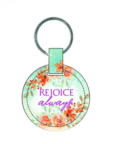 Keyring - leather -round- rejoice
