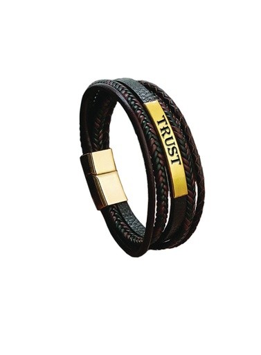 Braclet Trust Black faux Leather